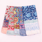 Multi-Color Pack Cotton Bandana, Block Print Head Wrap, Vintage Style Scarf, Neck Tie For Men & Women Wrap, Sustainable Cotton Hanky Gift - 5pcs